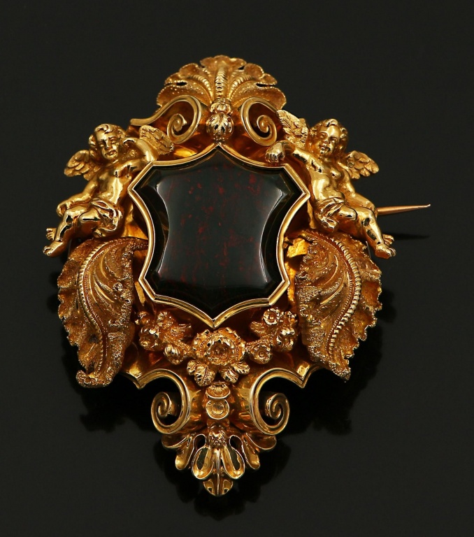 Pendentif Art Nouveau Miniature Avec Photo De Poupée Bru Jumeau - Laiton, Rare Collection