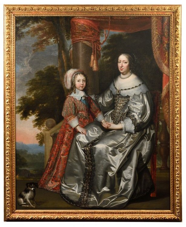 Charles et Henri Beaubrun, Portrait d’Anne d’Autriche, régente de France et de son fils Louis XIV (détail), 1644-1645, huile sur toile 194 x 155 cm. Adjugé 489 440 euros euros par Fournié & Cortès le 18 mai à Toulouse. Préempté par le musée du Louvre.&nbsp;