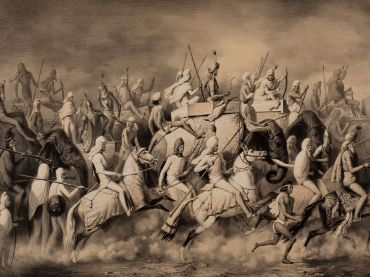 Alexis Soltykoff (1806-1859), Chir Sing roi du Panajab et sa suite allant à la chasse aux environs de Lahore, mars 1842. Lithographie de Rudder, publiée par Auguste Bry. Hors marges : H : 49 cm L : 69,2 cm, feuille : H : 59,5 cm L : 75,5 cm. Estimation : 500 euros - 800 euros.