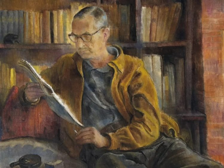 Olga Dormandi, Portrait de Ladislas Dormandi, 1966, huile sur toile. Au dos figure le cachet de « The Paris American Art Company, rue Bonaparte, Paris ». L'œuvre présente de légères usures. Dimensions : 89 × 116 cm. Encadrée.